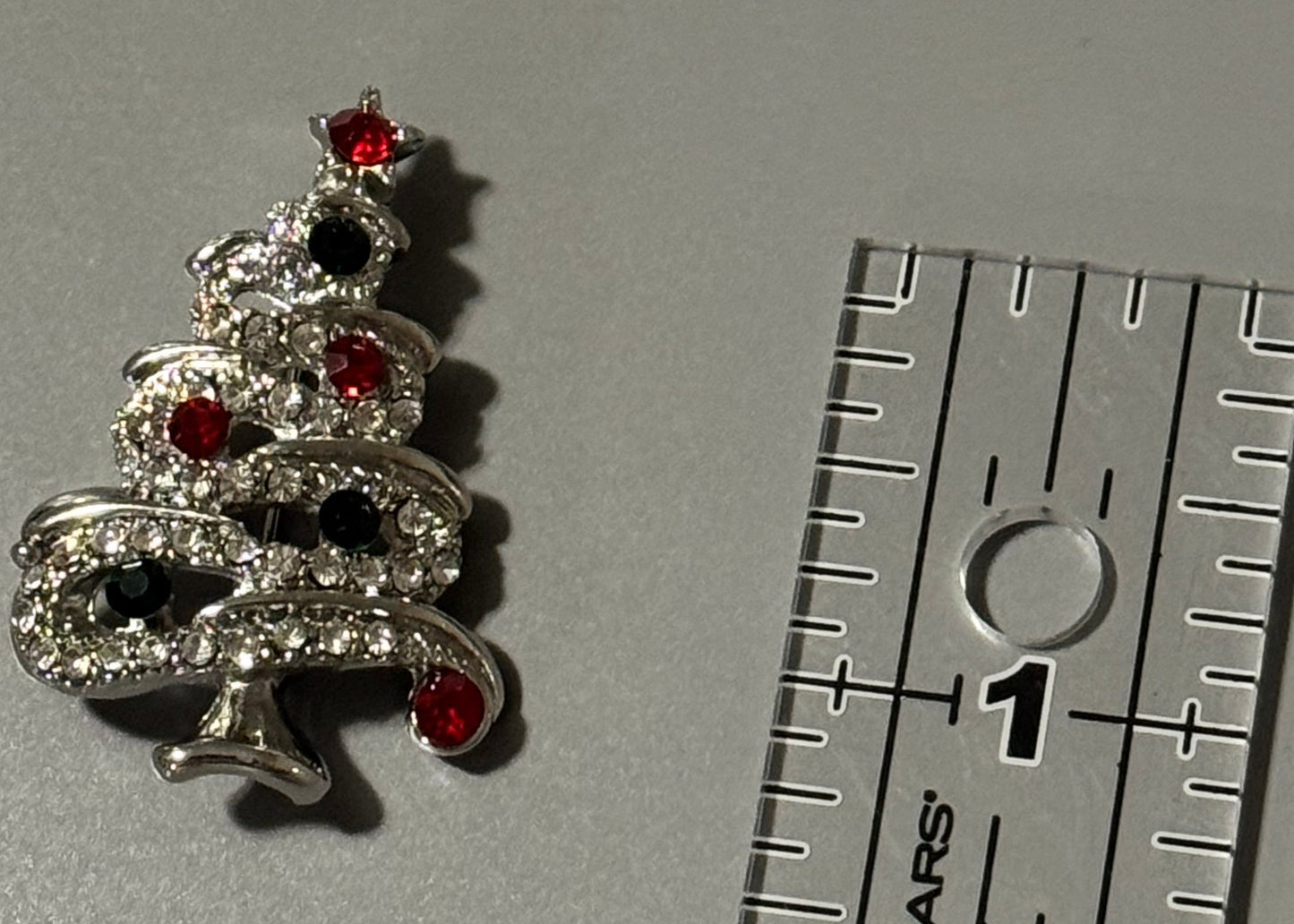 Silver Christmas Tree Brooch