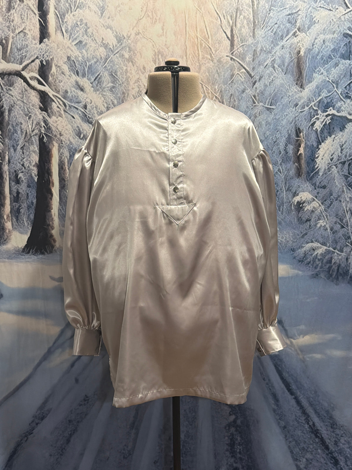 4XL light silver puffy sleeve