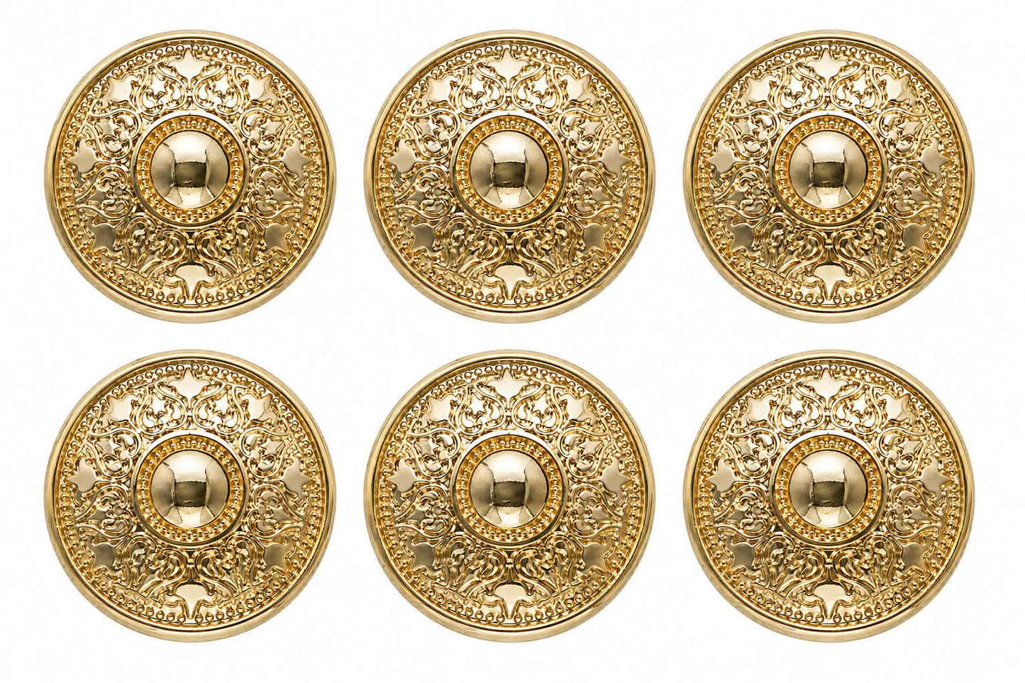 gold hearts Set of 6 buttons