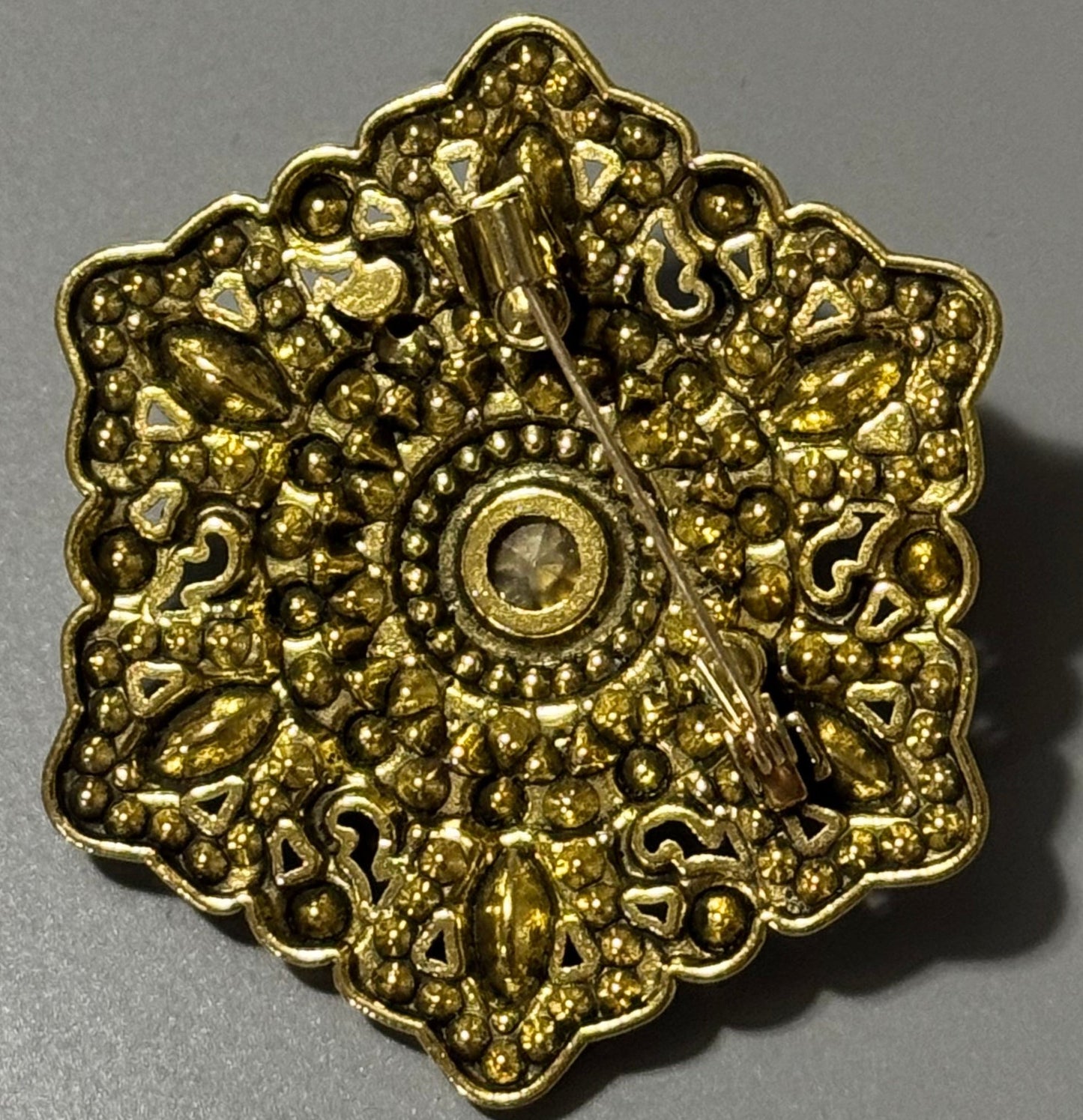 Gold Snowflake Brooch