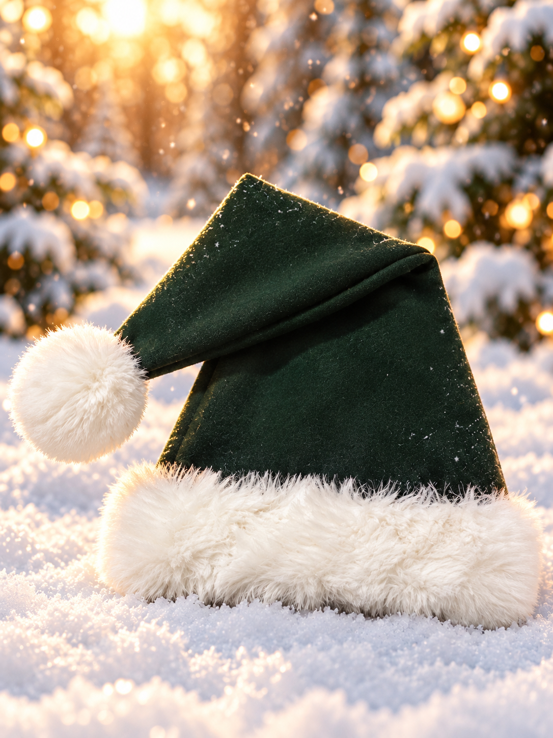 24” hunter green cashmere wool hat