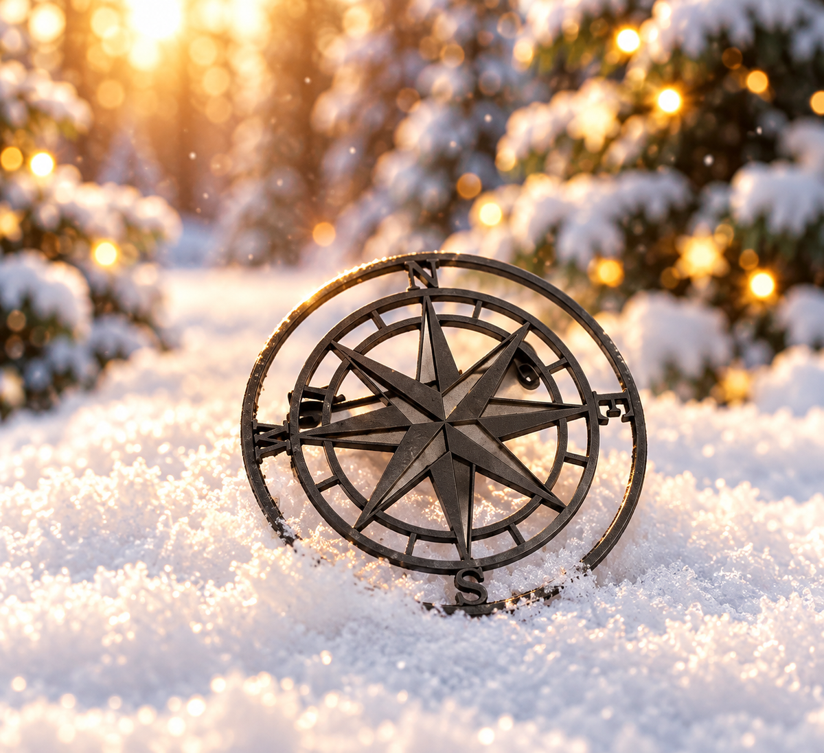 Black Compass Brooch