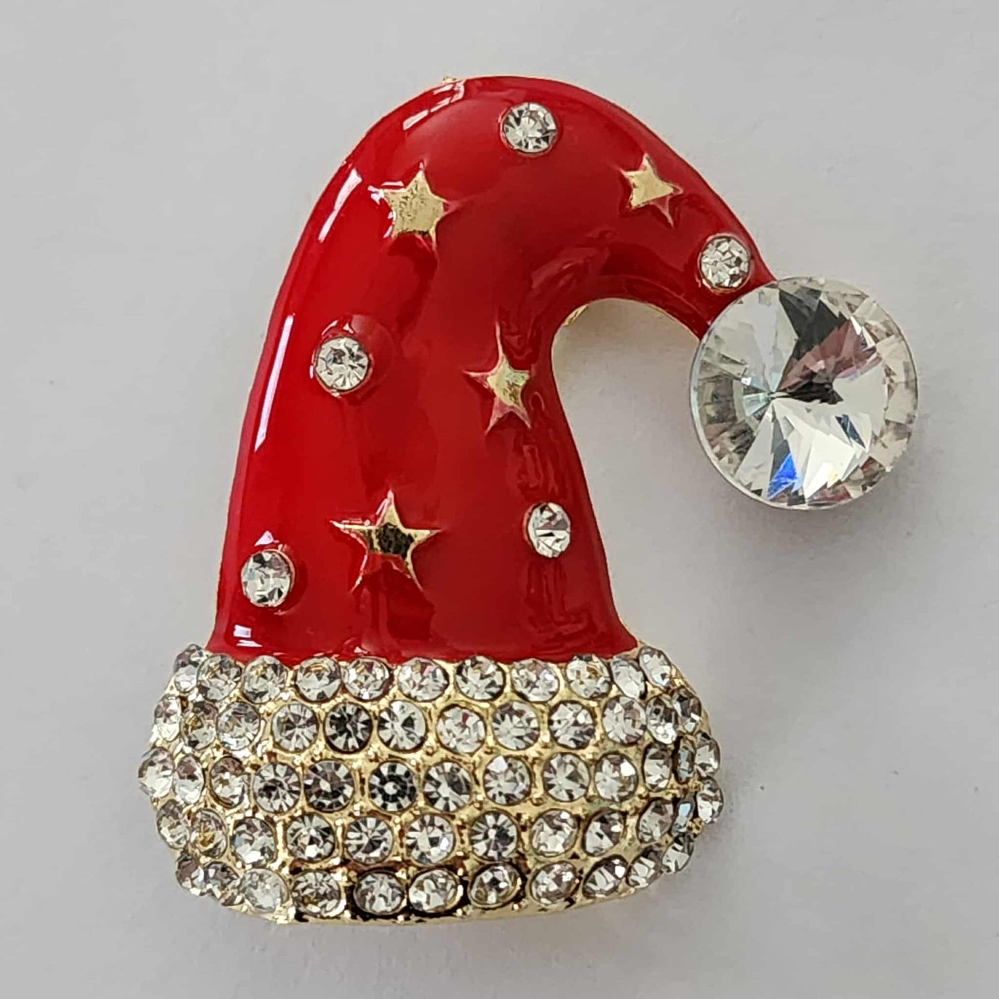 Jewelled Santa Hat Brooch