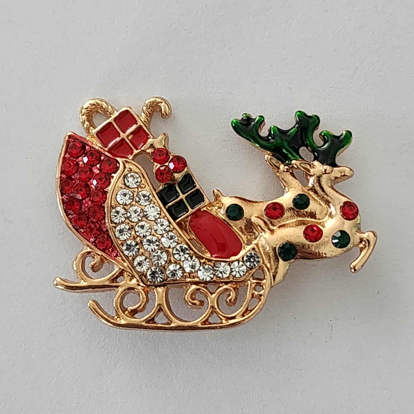 Santa Sleigh Brooches