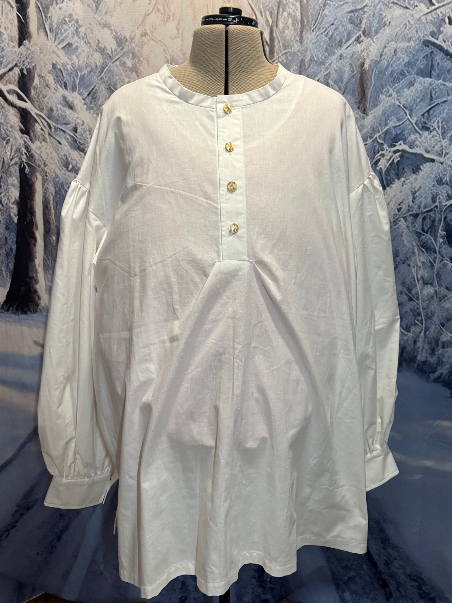 Puffy Sleeve Shirt - White