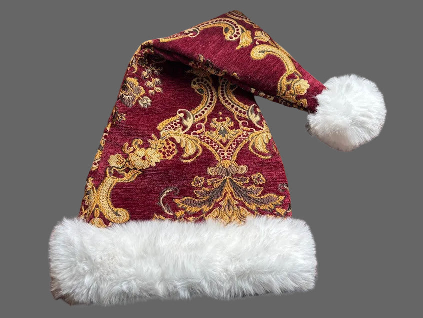 24" Burgundy with Gold Damask