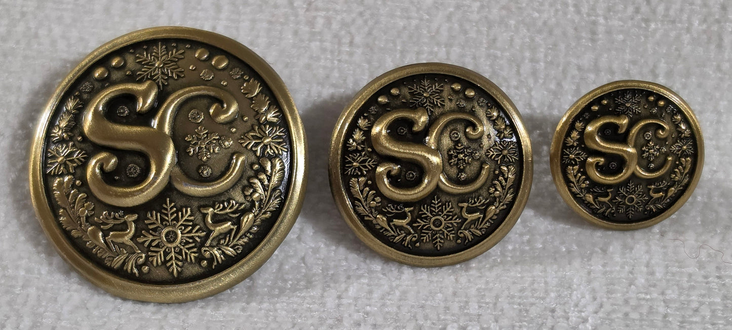 SC Buttons - Antique Gold