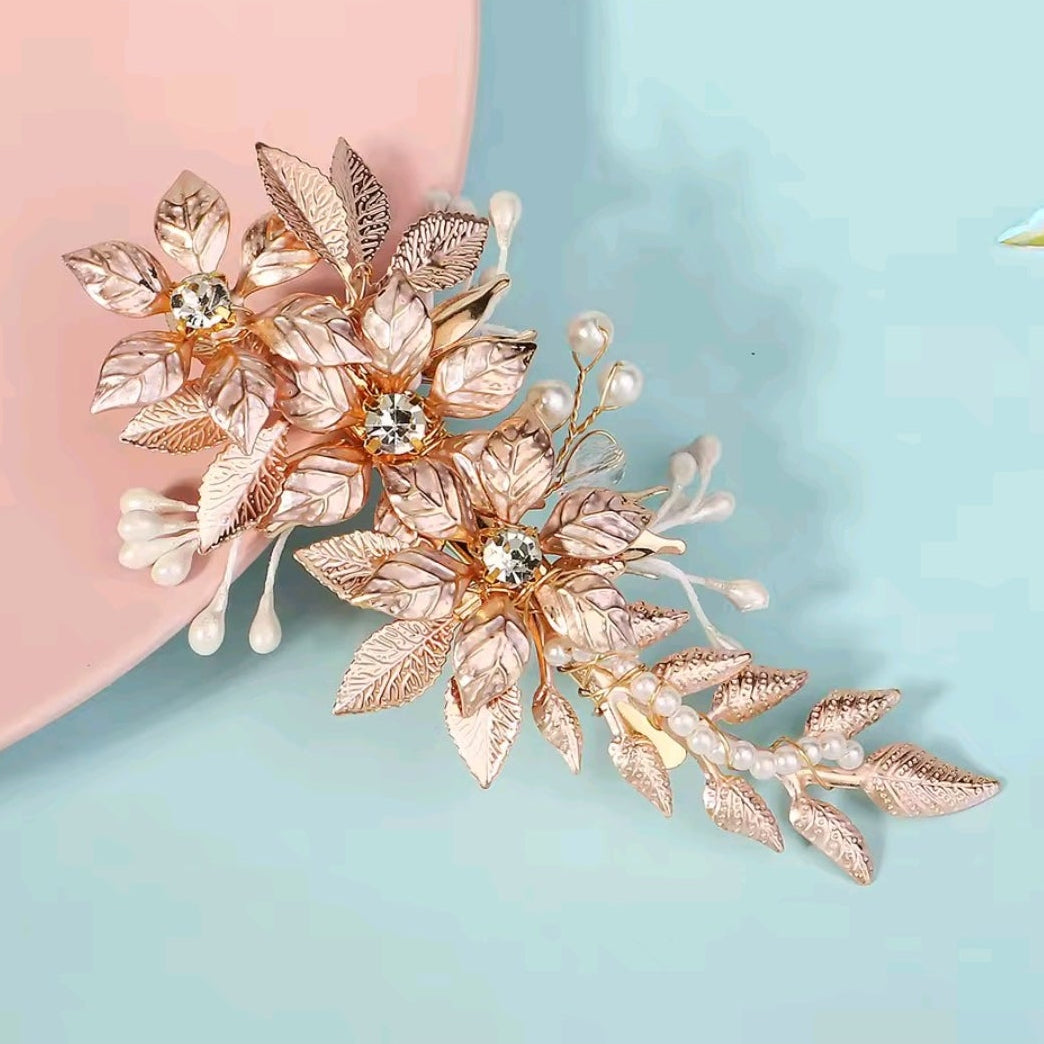 Mrs. Claus Light Rose Gold Hair Clip