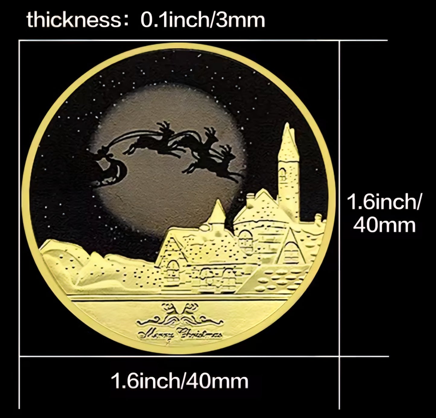 Santa’s Special Collectors Coins - Gold Night Sky