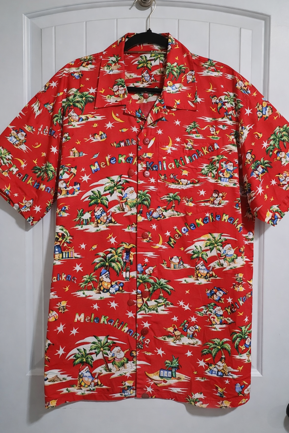Pre-Order Red Mele Kalikimaka Hawaiian Shirt