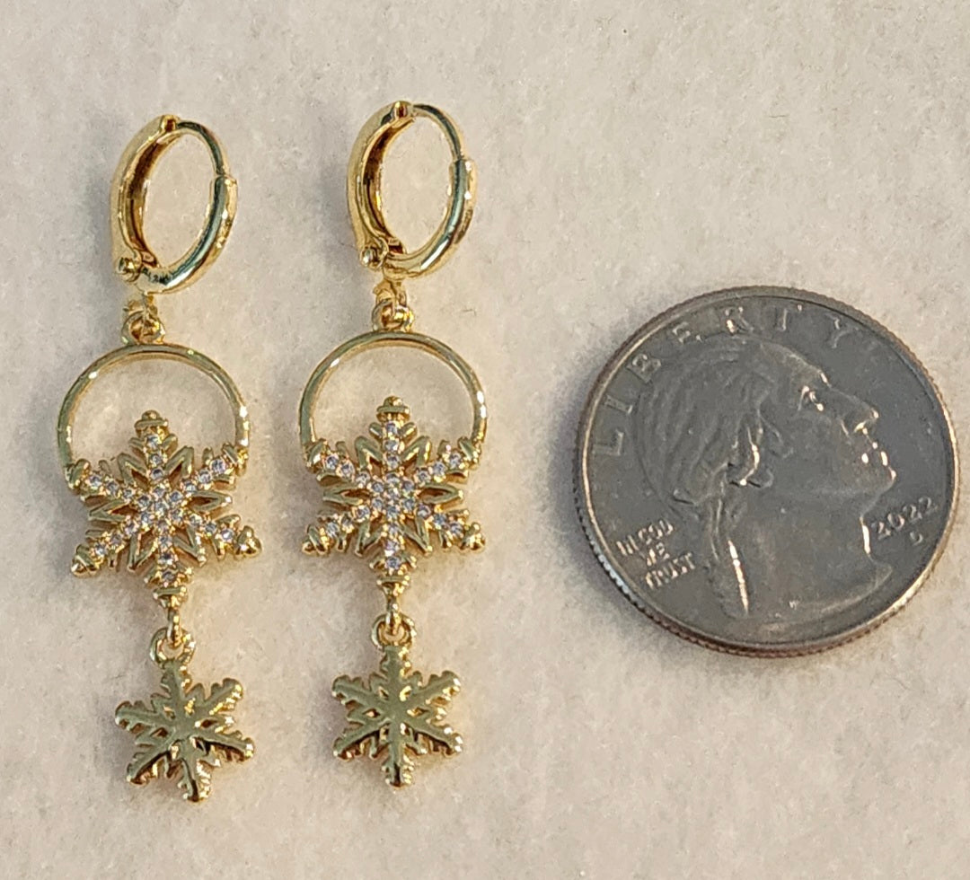 Gold Snowflake Earrings