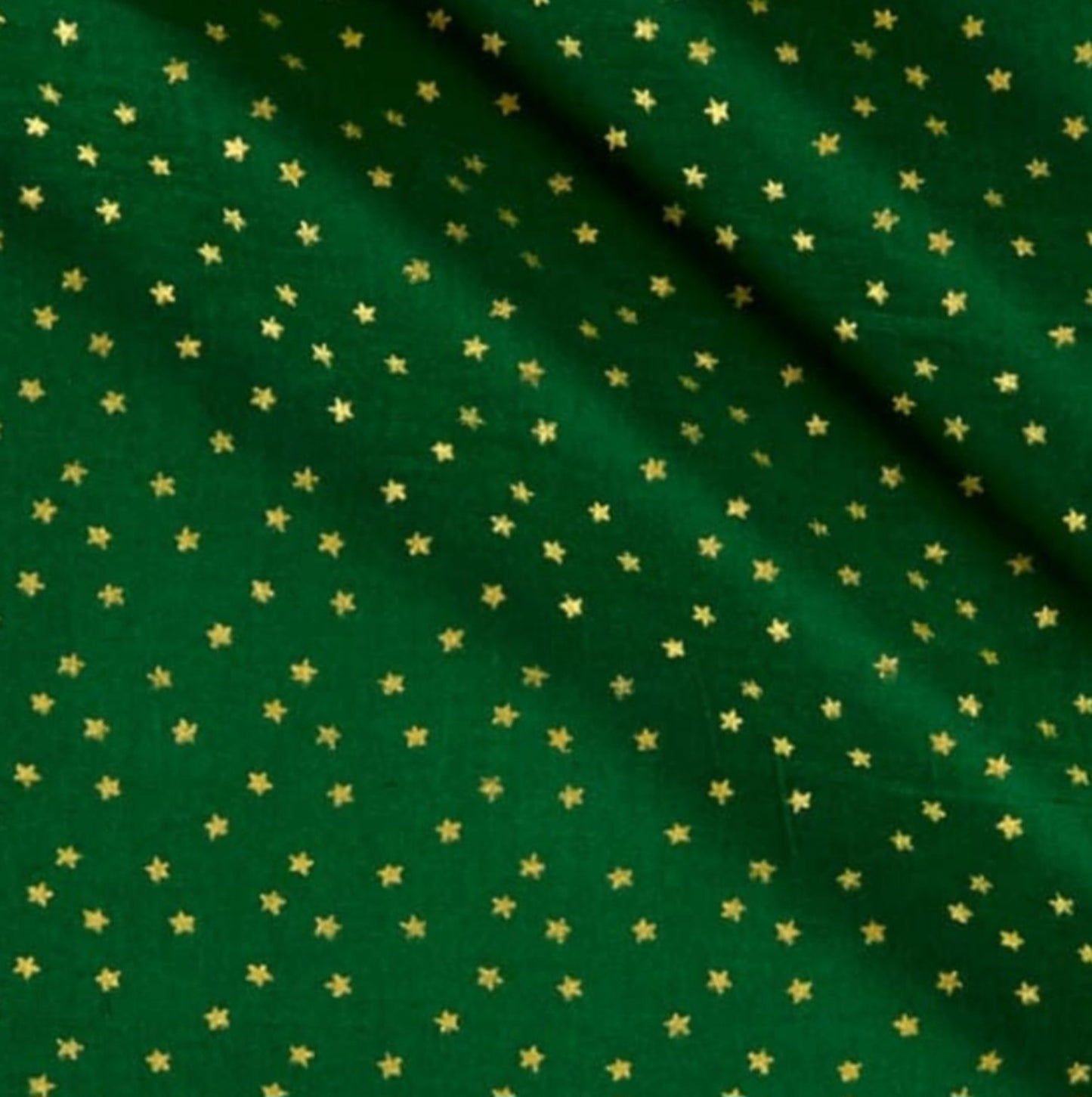Pre Order Puffy Sleeve Shirt - Green w/ Tiny Gold Stars