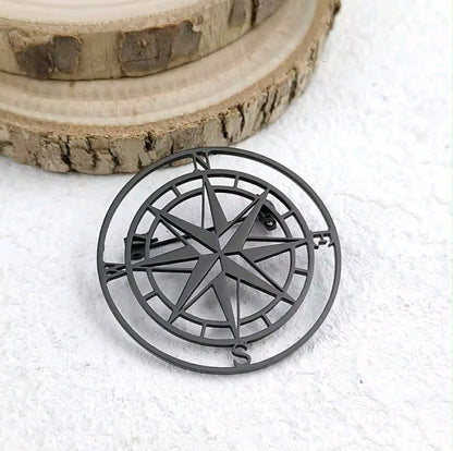Black Compass Brooch