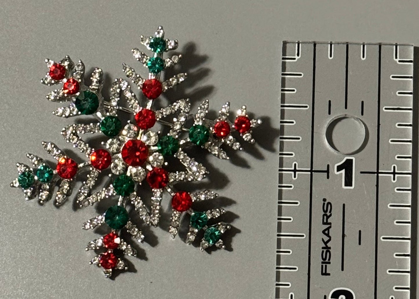 Silver Multicolor Snowflake Brooch