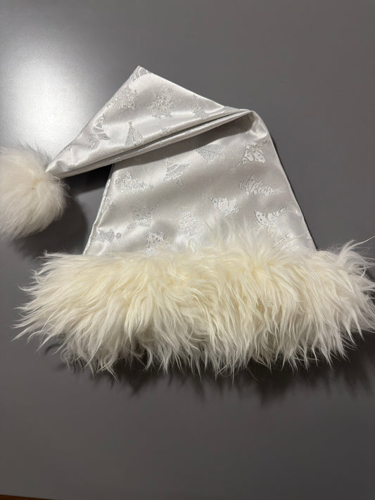 25” silver christmas tree brocade hat