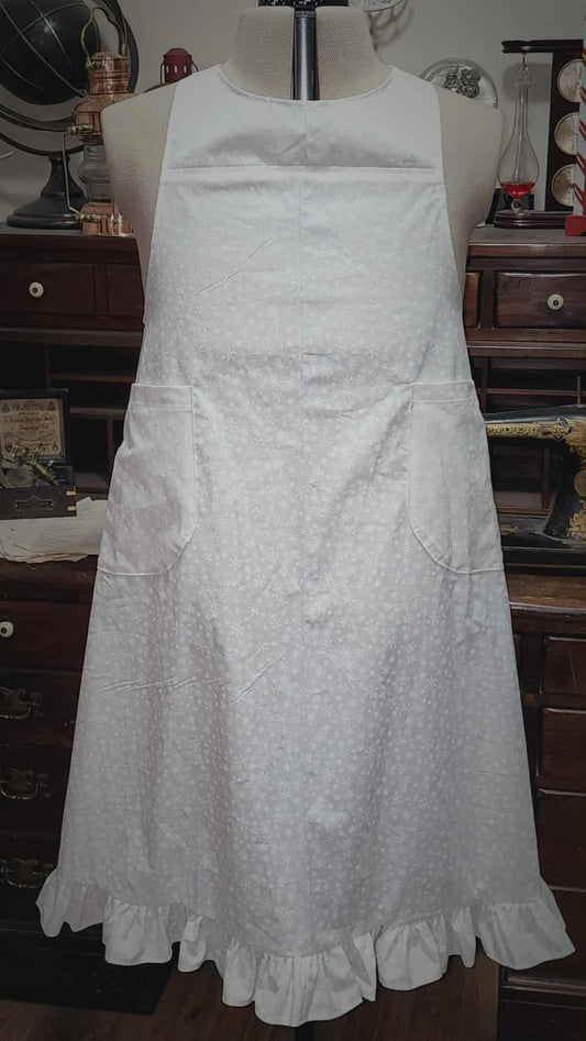 Mrs. Claus Crossback Ruffle Apron