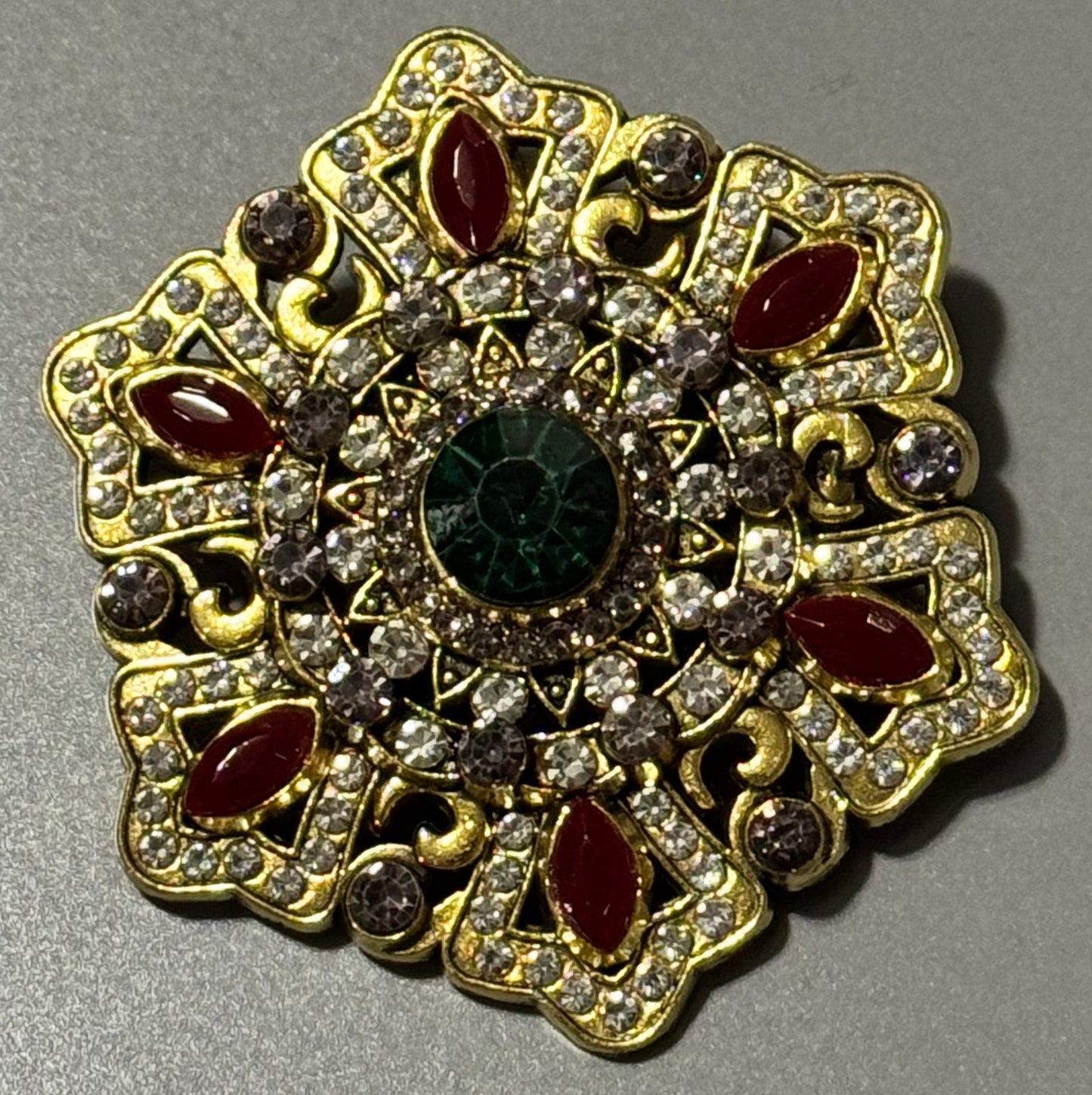 Gold Snowflake Brooch