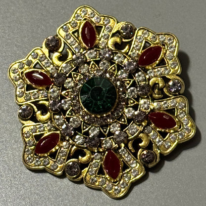 Gold Snowflake Brooch