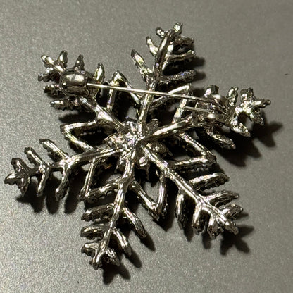 Silver Multicolor Snowflake Brooch