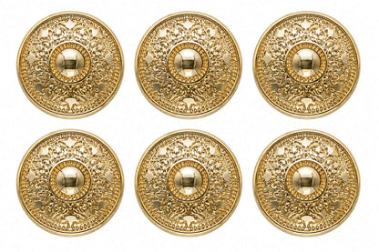 gold hearts Set of 6 buttons