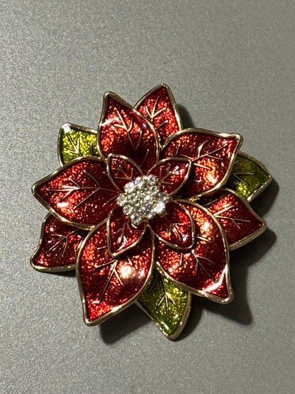 Gold Poinsettia Brooch