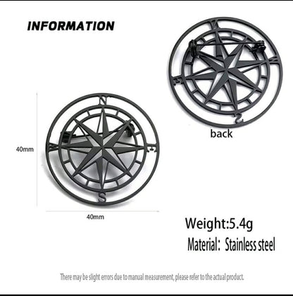 silver Compass Brooch