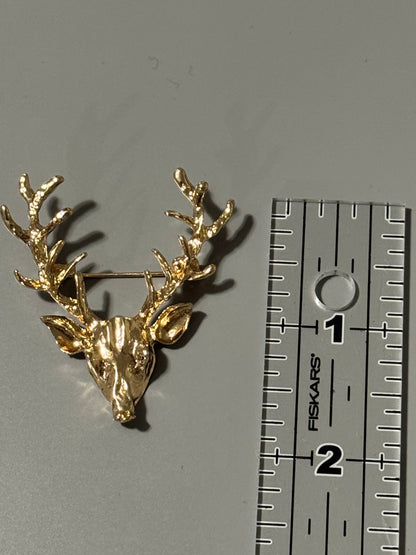 Reindeer Head Brooch