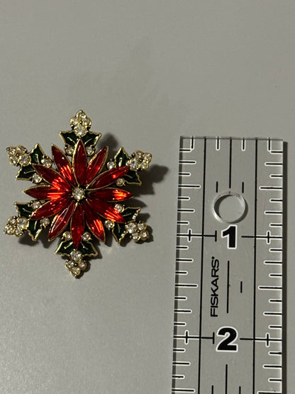 Gold Poinsettia Brooch