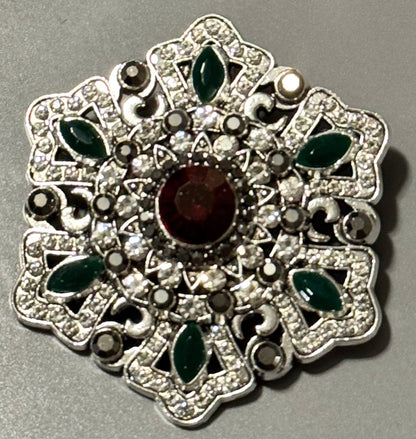 Silver Snowflake Brooch