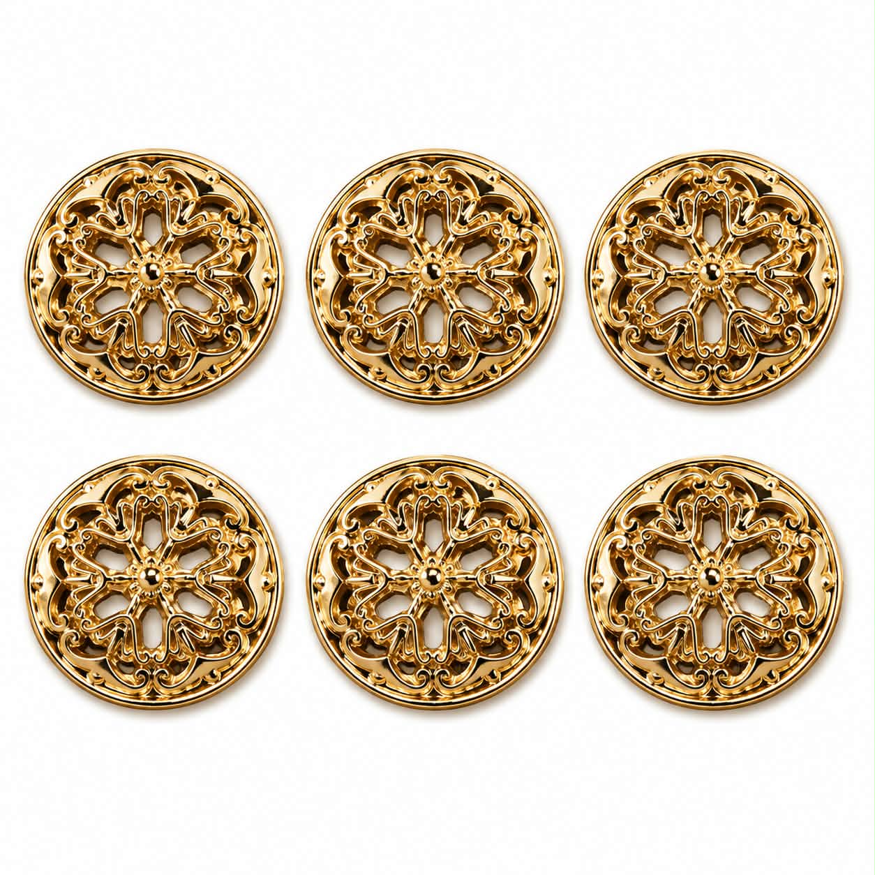 Set of 6 hollow snowflake button