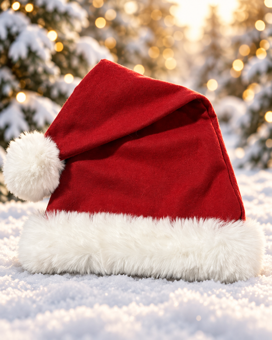24” red wool hat