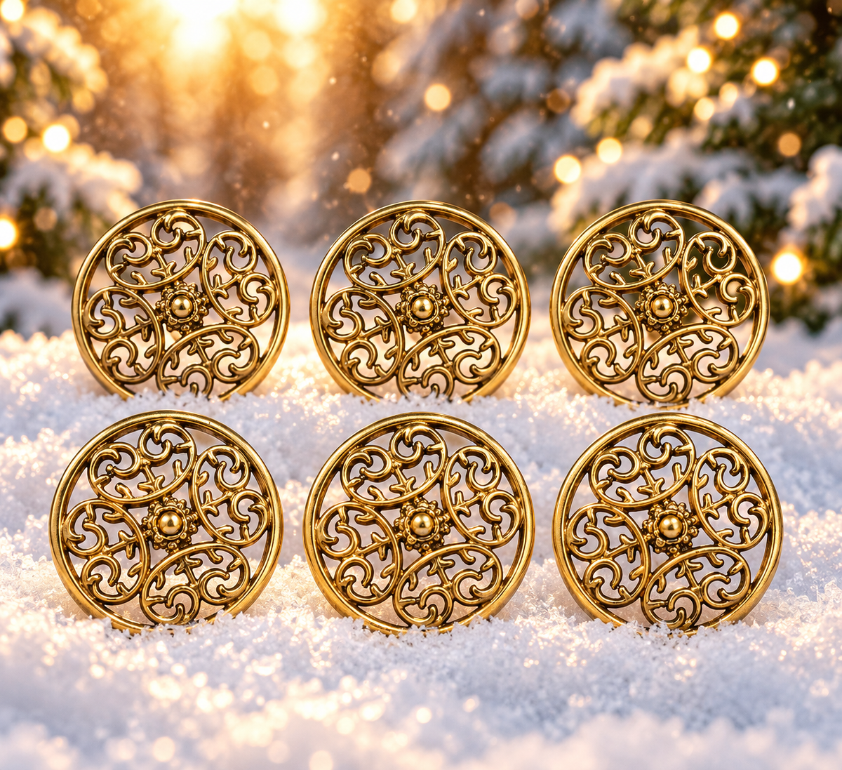 cut out filigree heart Set of 6 buttons