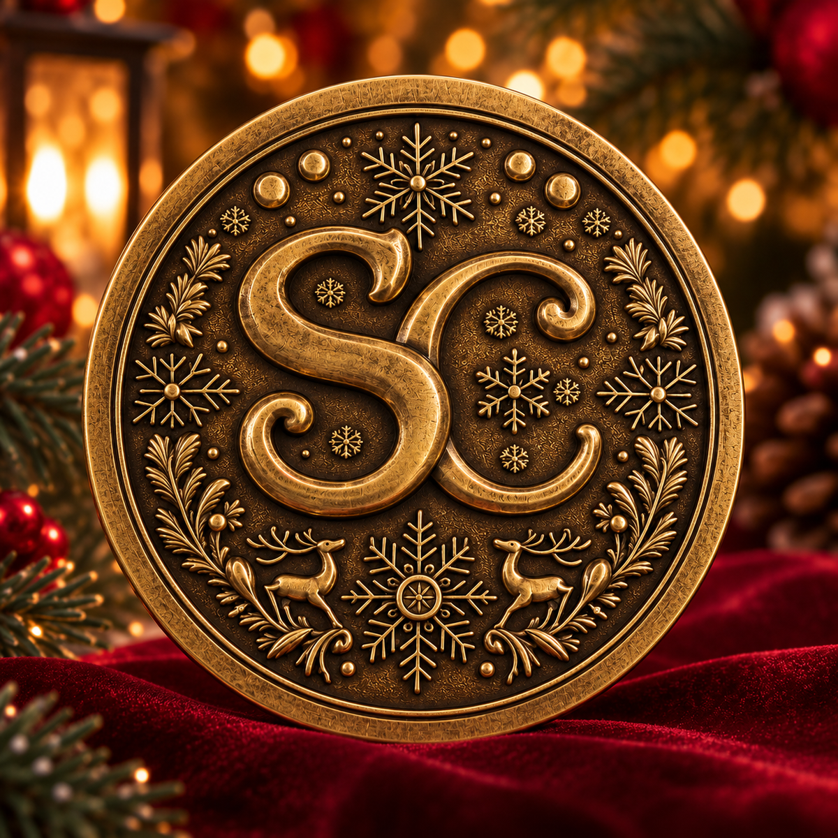 5.5" SC Belt Buckle - Antique Gold