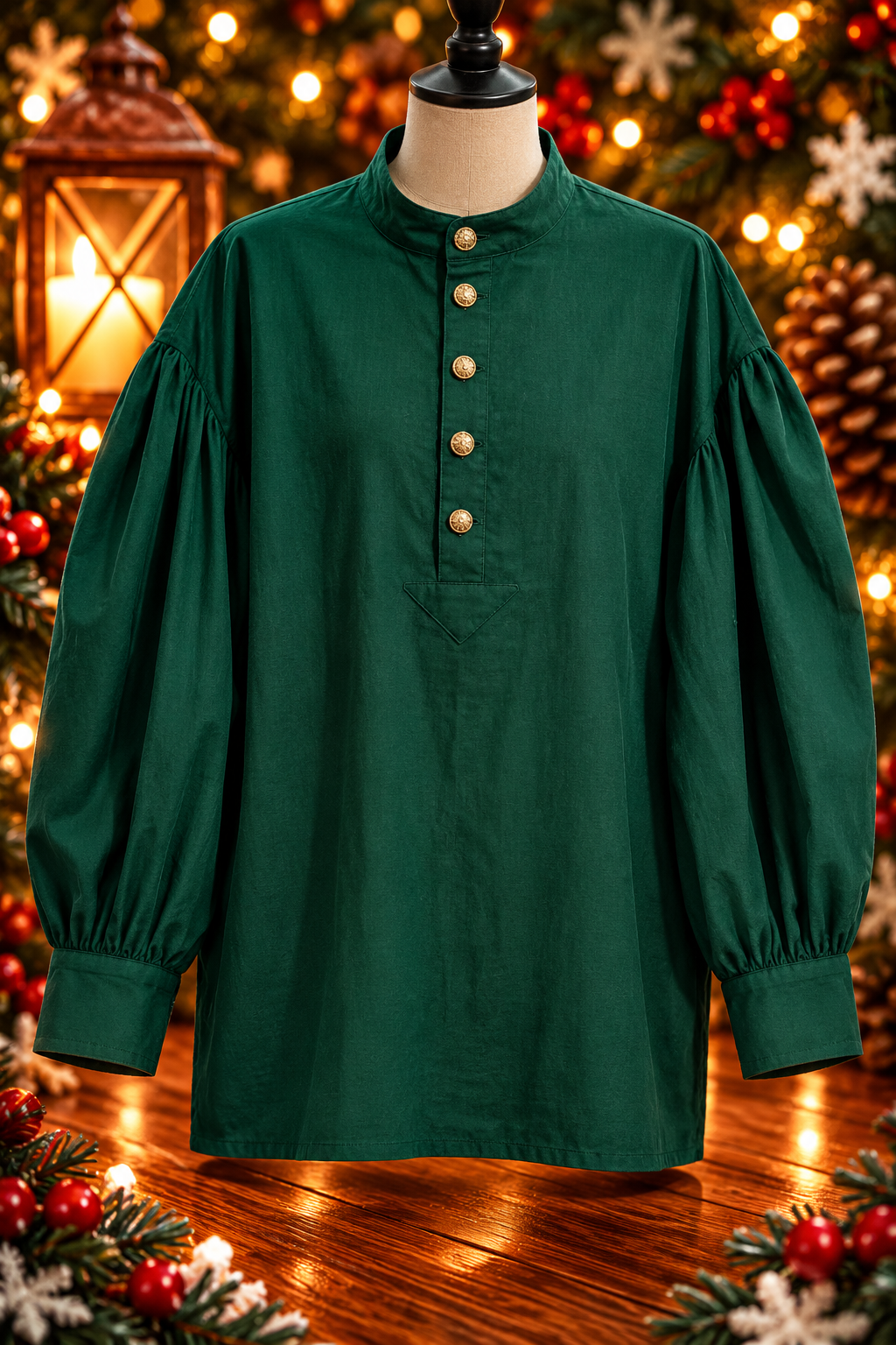 Pre Order Puffy Sleeve Shirt - Hunter Green