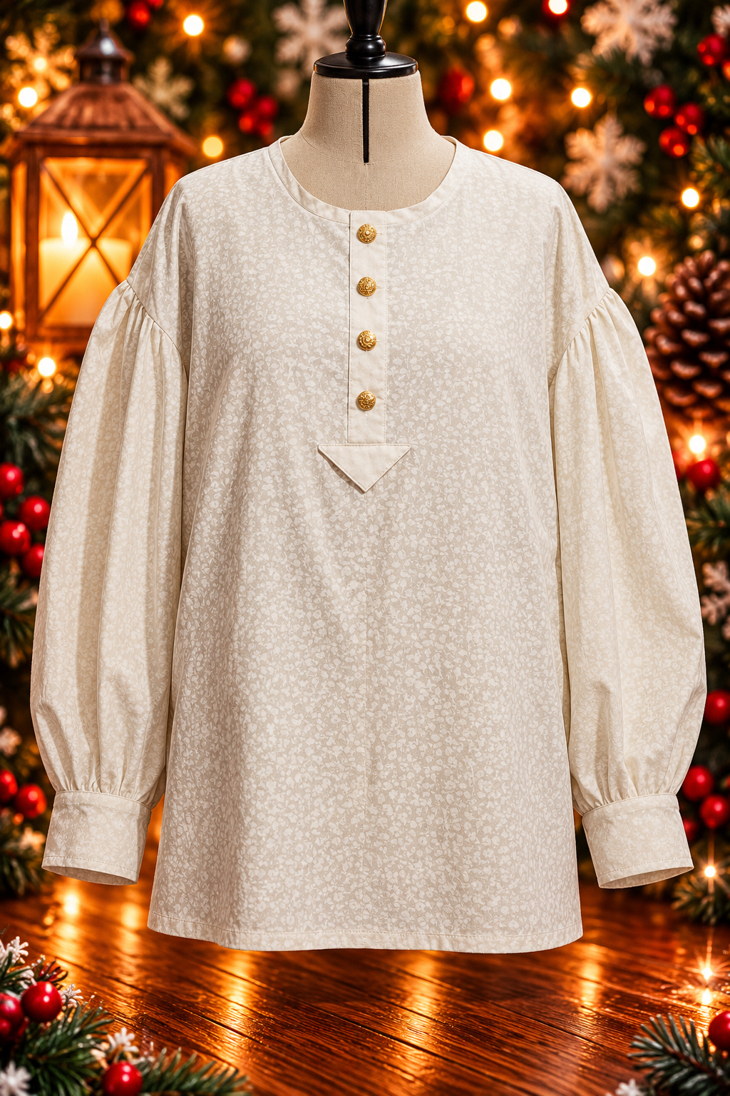 Pre Order Puffy Sleeve Shirt - White Holly