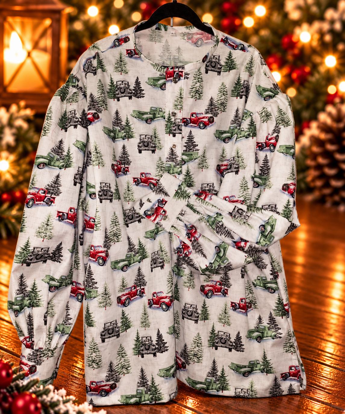 Pre Order Puffy Sleeve Shirt - Antique Trucks