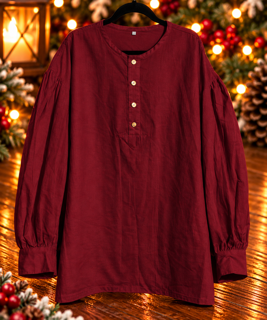 Pre Order Puffy Sleeve Shirt - Burgundy