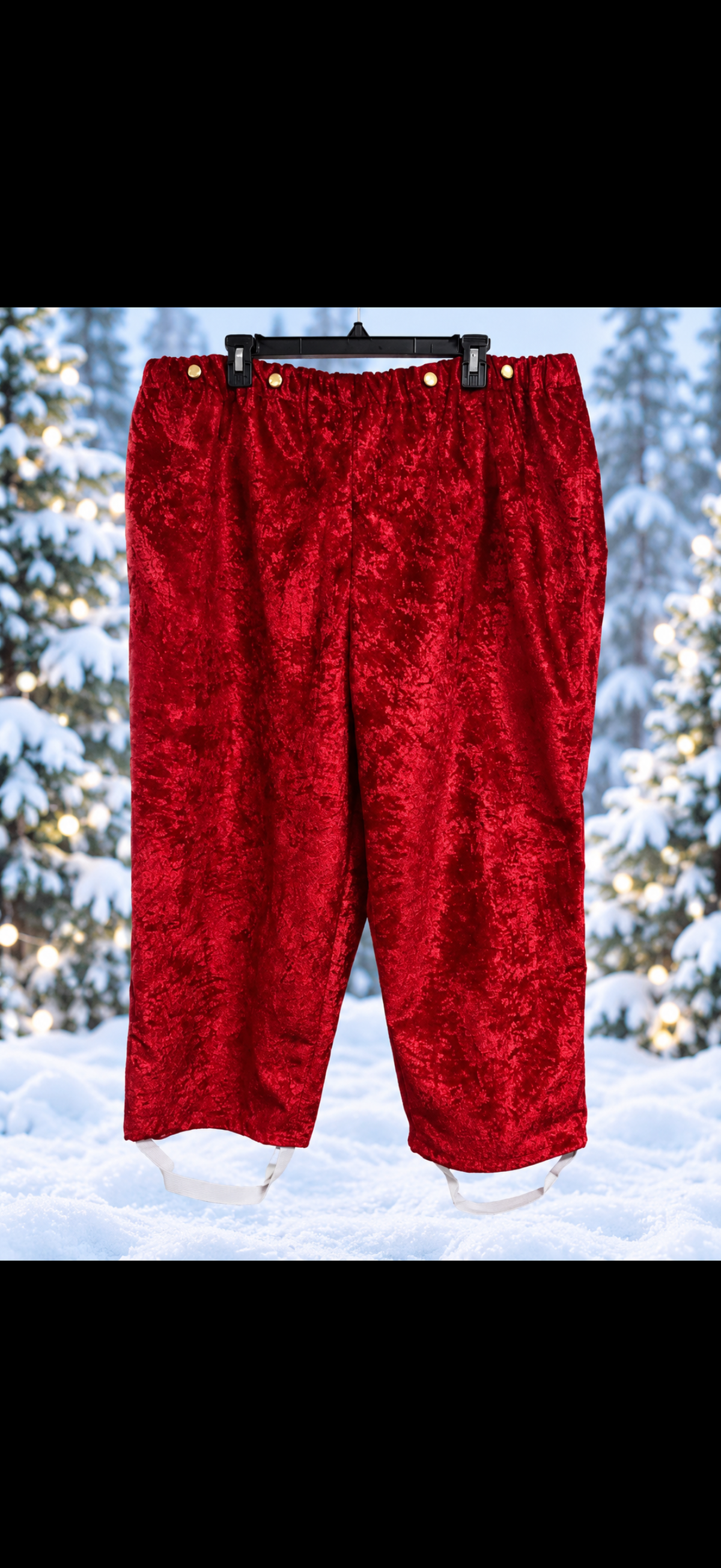 Red Crushed Velvet Pants