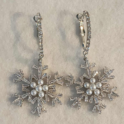 Silver Snowflake Earrings