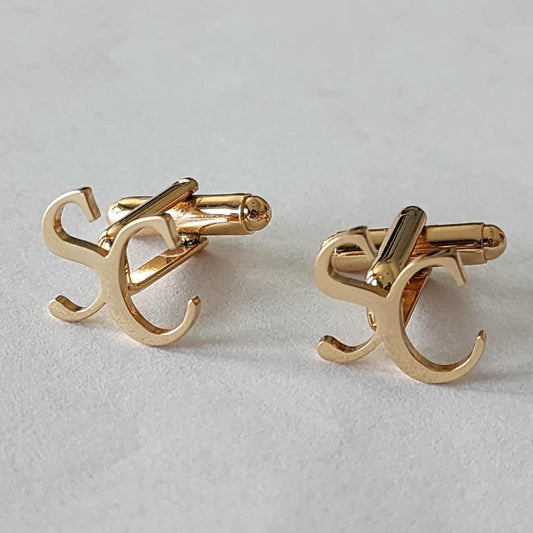 Gold "SC" Cufflinks