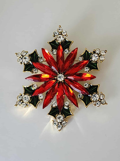 Gold Poinsettia Brooch
