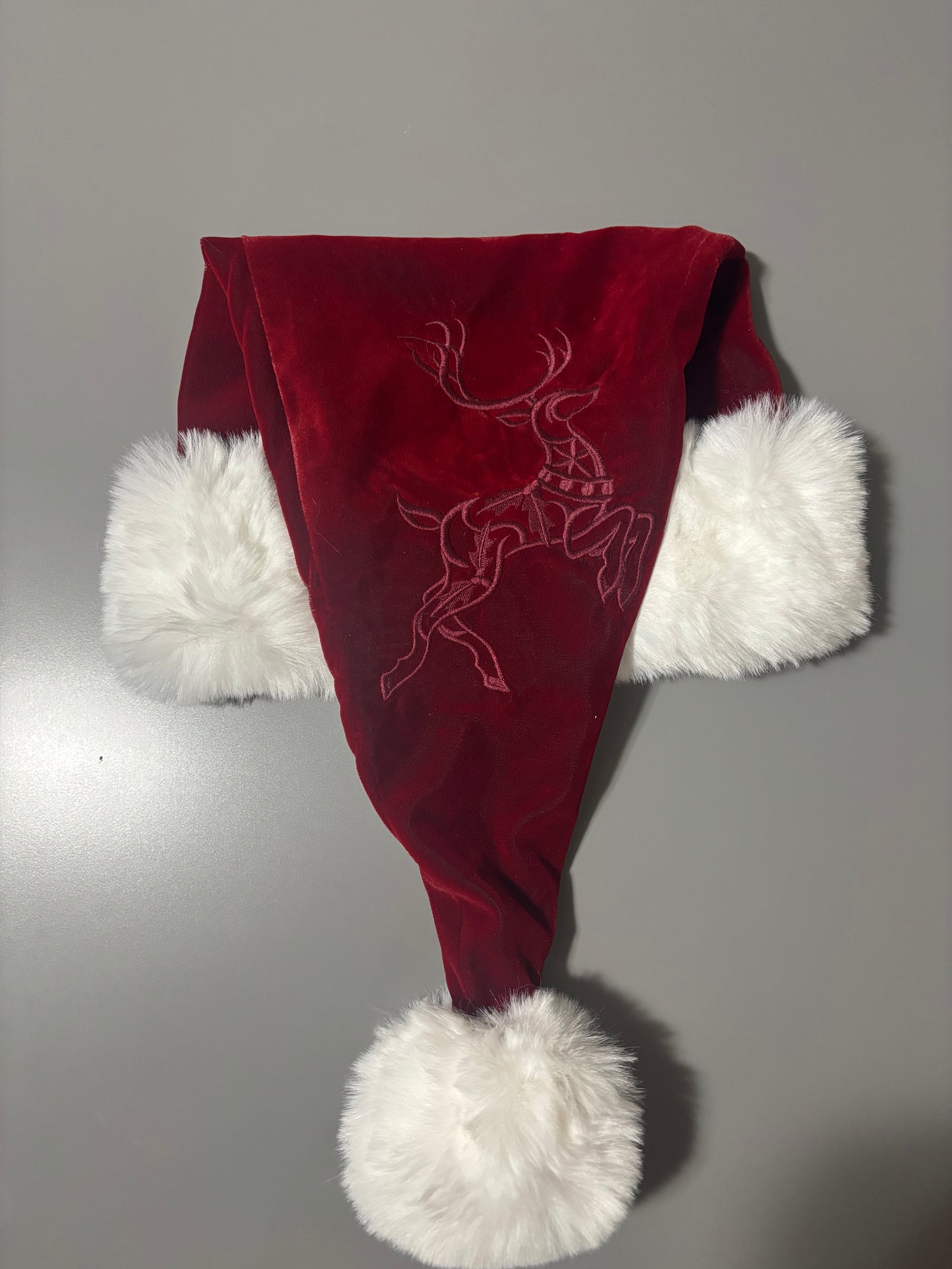 Discounted- 22” Embroidered Burgundy Velvet