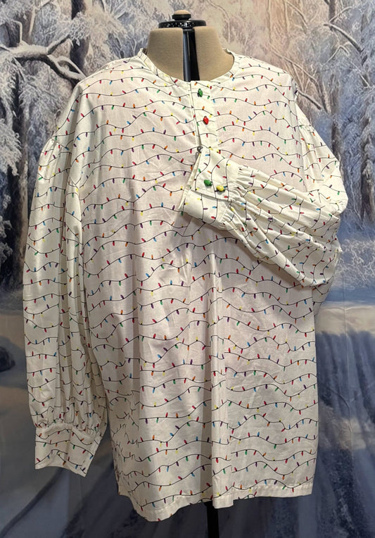 Puffy Sleeve Shirt - Christmas Lights