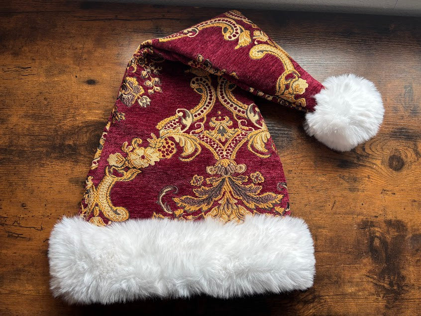 23.5" Burgundy with Gold Damask