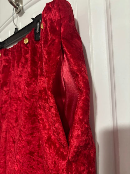 Red Crushed Velvet Pants