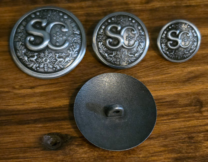 SC Buttons - Antique Silver