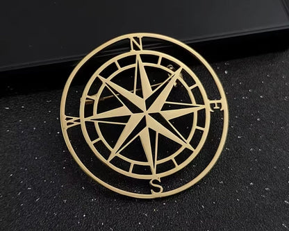 Gold Compass Brooch