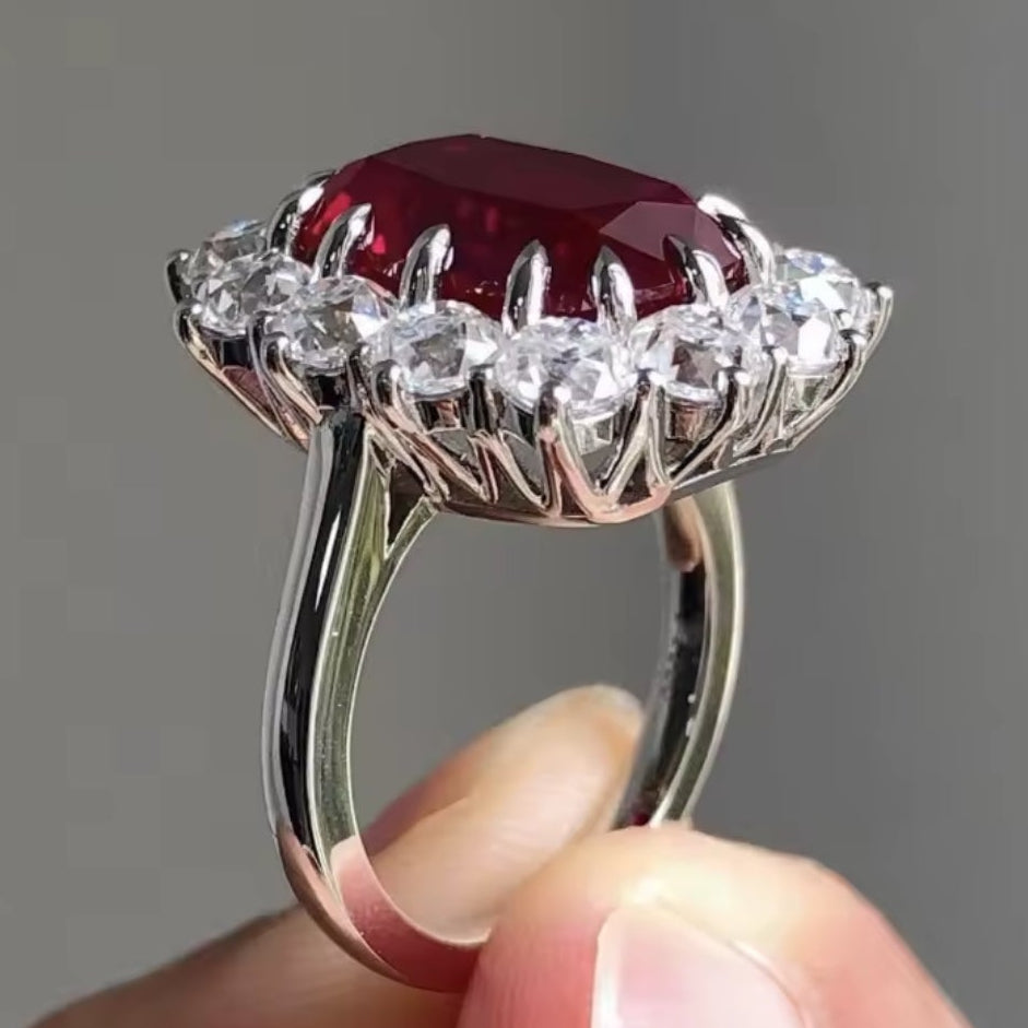 Mrs. Claus Ring - Silver w/ Red Zirconia Ring