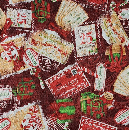 Pre Order Puffy Sleeve Shirt - Red Christmas Stamps