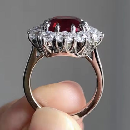Mrs. Claus Ring - Silver w/ Red Zirconia Ring